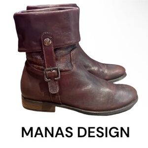 Authentic Manas Design designer convertible brown leather boots sz 7